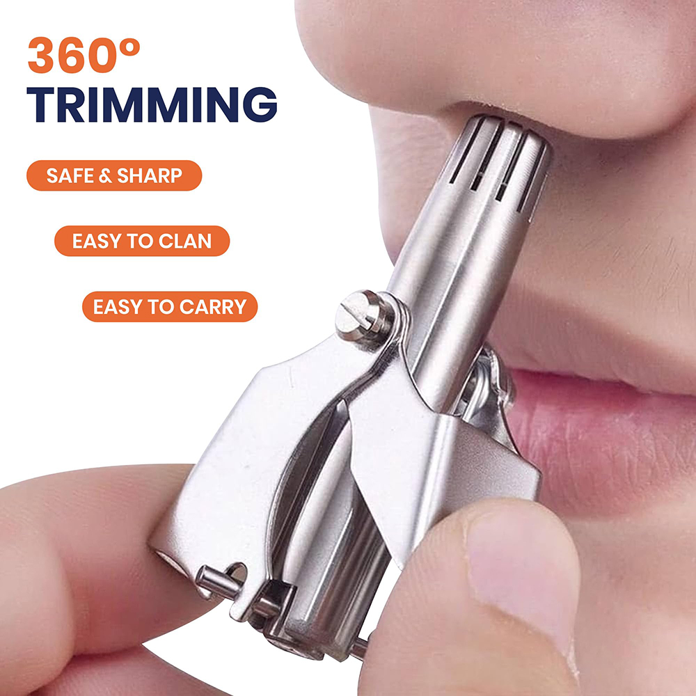 Men'S Grooming Nose Hair Trimmer - Tondeuse manuelle portable en acier inoxydable
